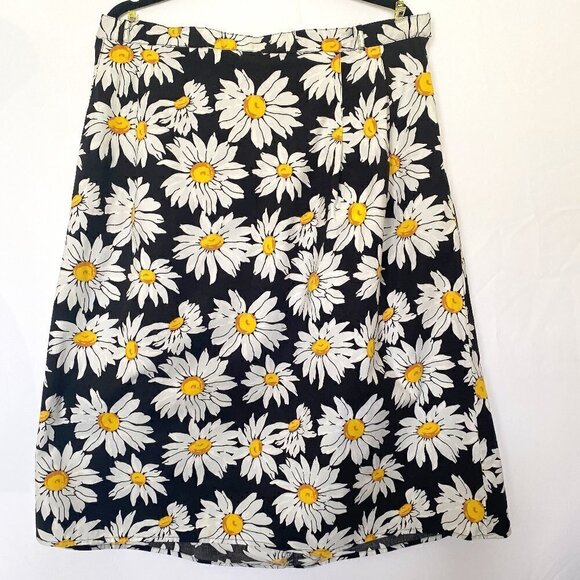 Daisy Print Full Skirt - Picture 1 of 10